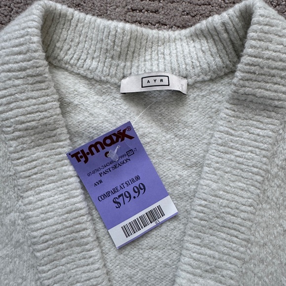 AYR Cozy White Cardigan Sweater - Picture 3 of 4